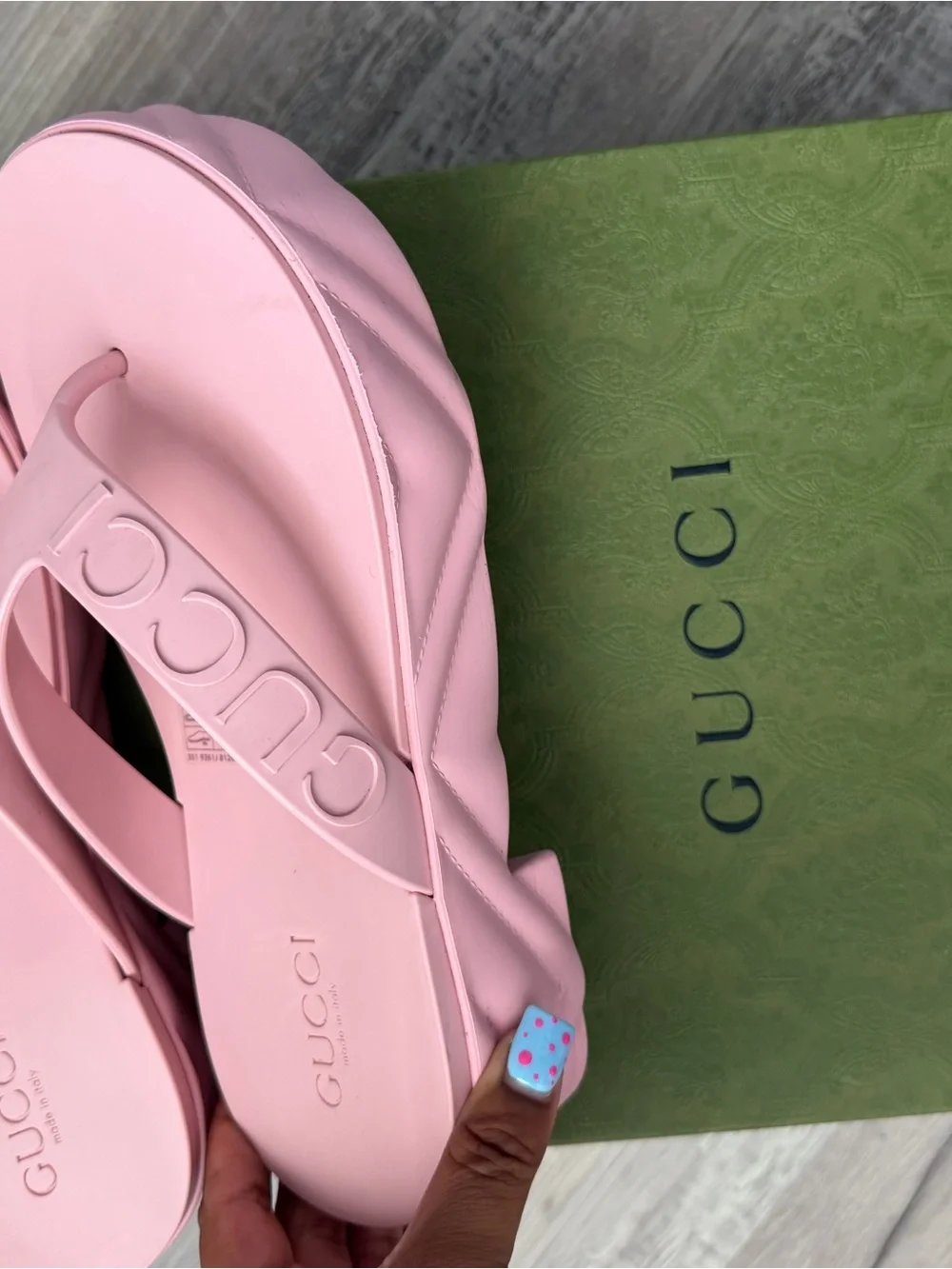 Gucci Pink Rubber Flip Flops - Women's Casual Beach Slides